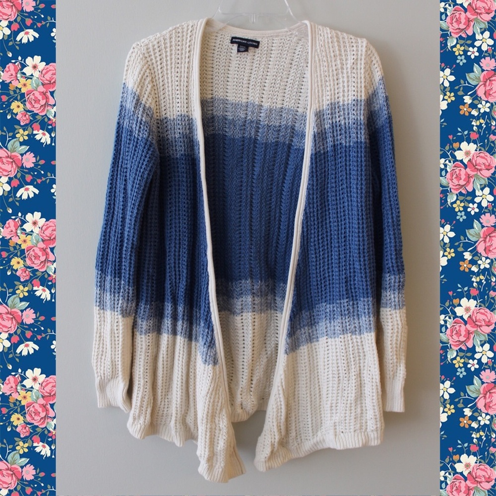 White and Blue Long Sweater