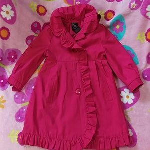 Saks Fifth Avenue girls pink trench coat