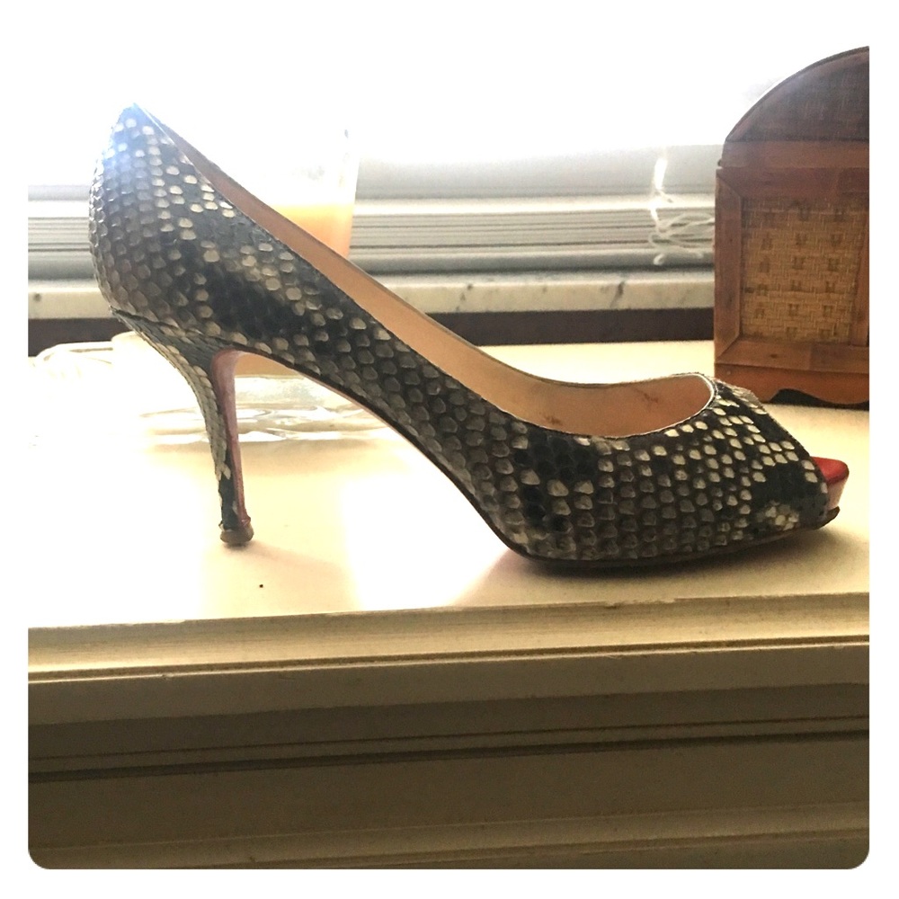 Christian Louboutin python pumps