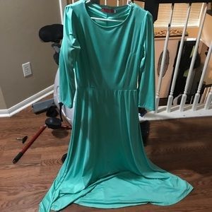 Bright mint green long maxi dress stretchy