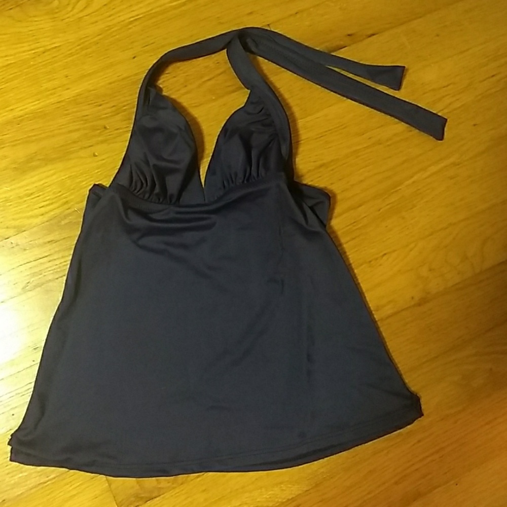J.Crew Navy Ruched Halter Tankini Swim Top