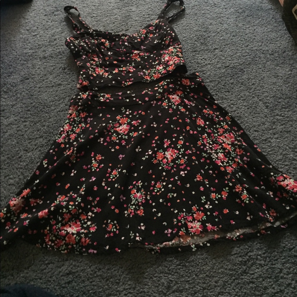 Two Piece Crop Top and Skirt Set