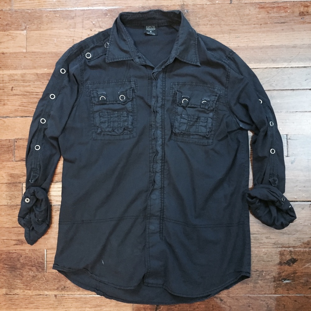 Men's Small Black Button Down Casual/Dress Shirt