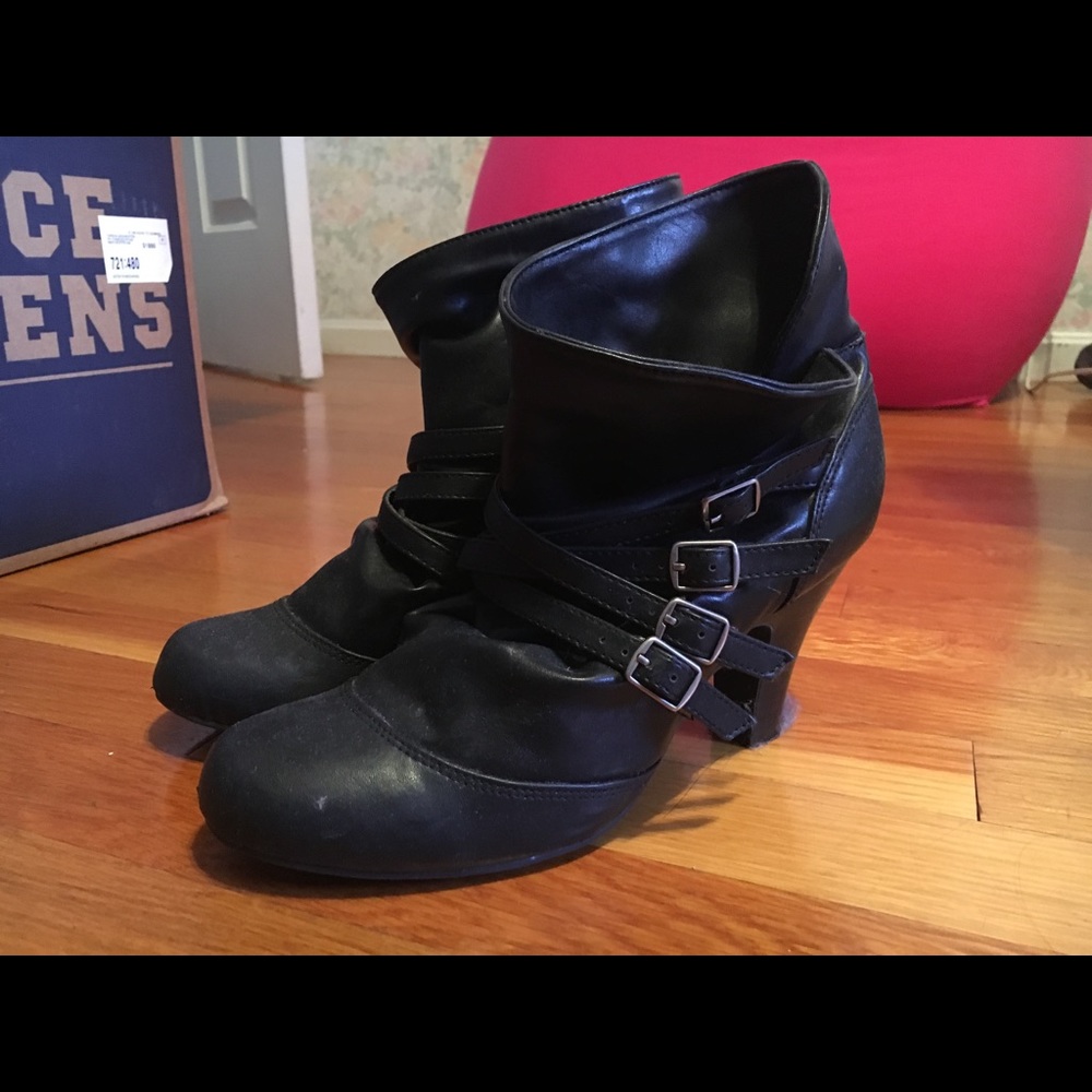 Black Strapped Booties