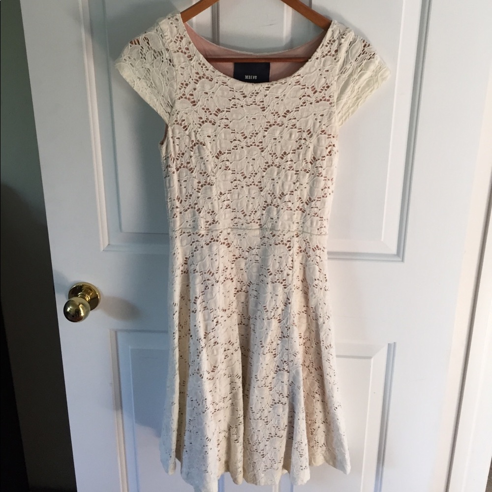 Anthropologie Maeve Off White Dress