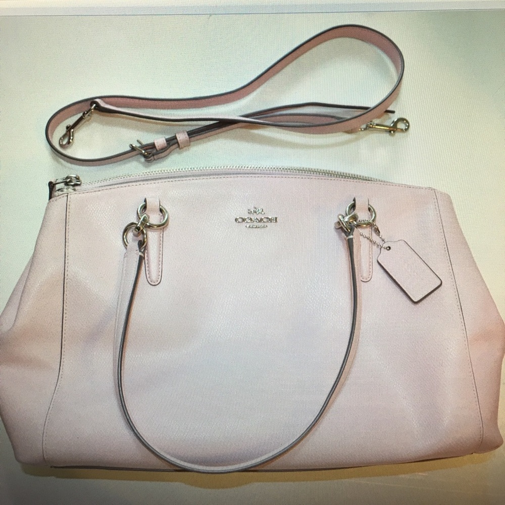 Coach Christie carryall in petal pink leather