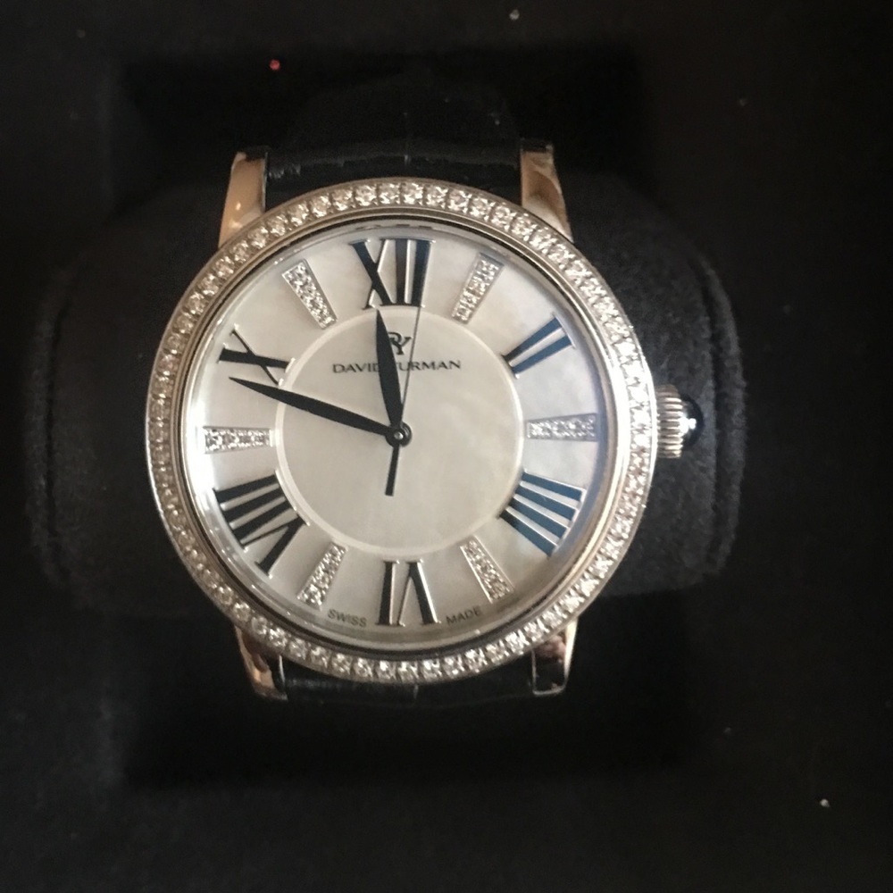 Mother pearl face & diamond David Yurman watch