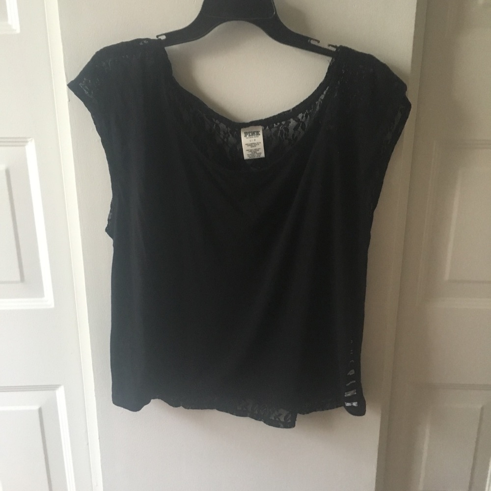 Large, Loose, Black Lace VS Tee!
