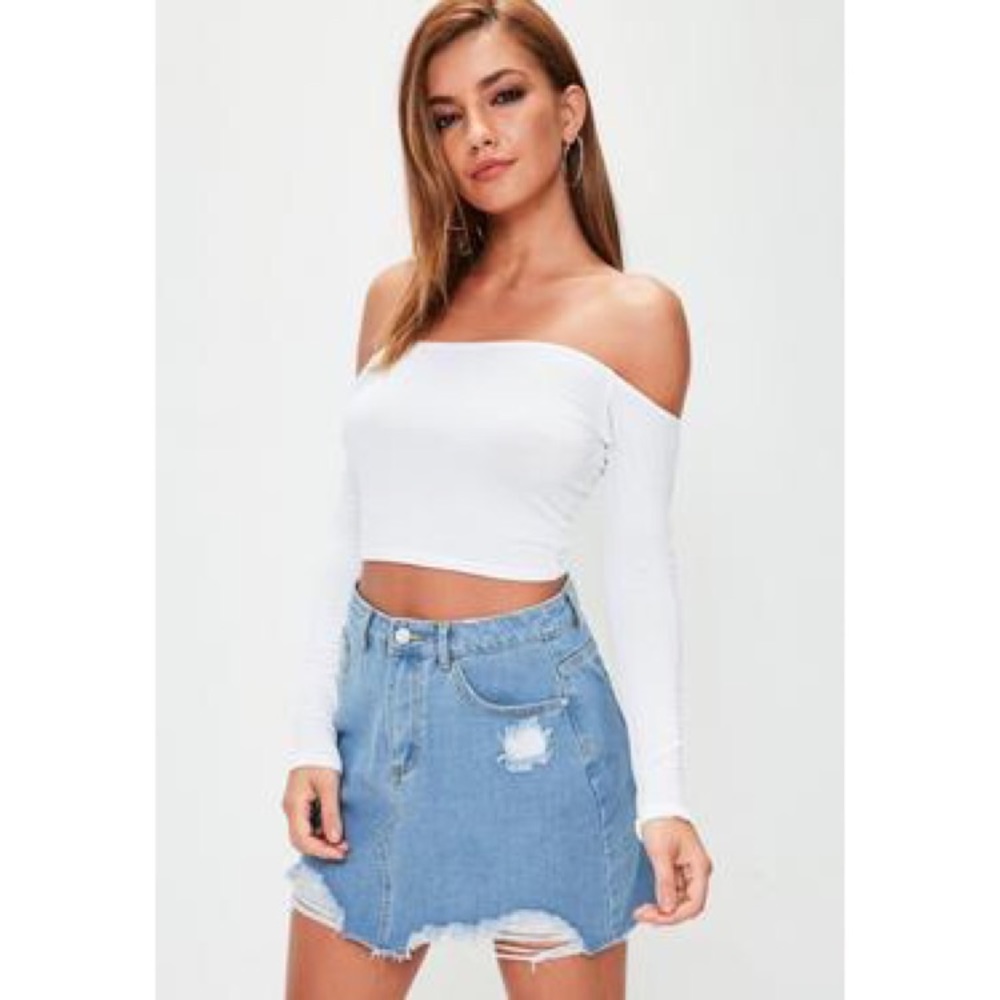 SOLD NWT Missguided High Rise A Line Denim Skirt - Picture 1 of 6