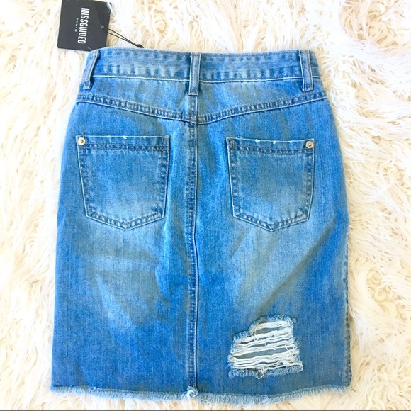 SOLD NWT Missguided High Rise A Line Denim Skirt - Picture 5 of 6