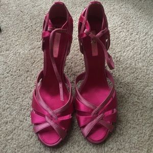 Betsey Johnson Satin Hot Pink Stiletto Heels 8.5