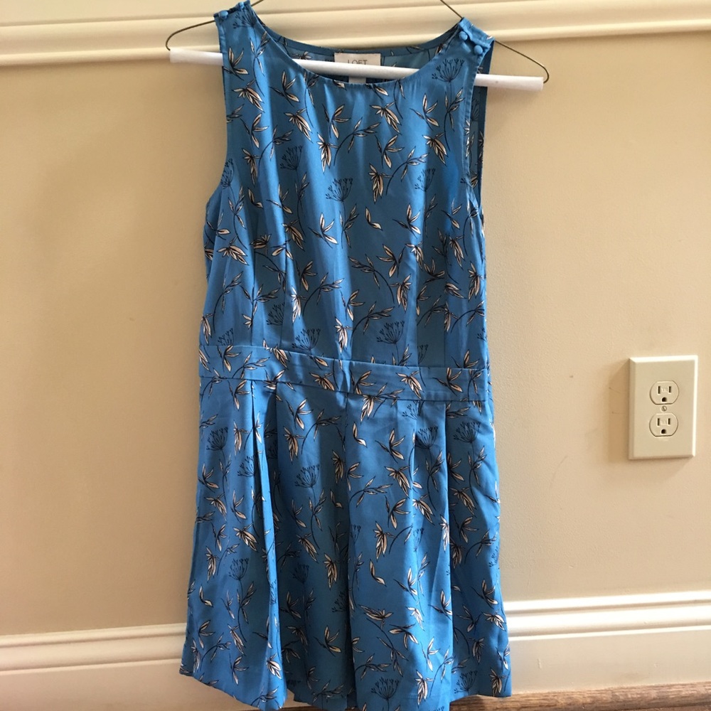 Blue LOFT Romper with Flower Pattern