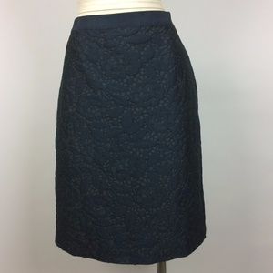ANN TAYLOR Skirt Floral Jacquard Career Black