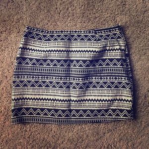 Black and white tribal pencil skirt