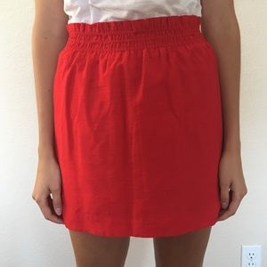 Red J. Crew Mini Skirt