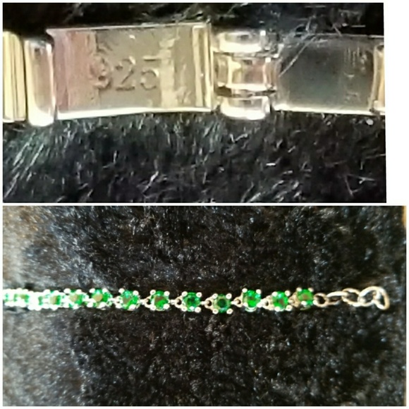 Genuine Green Emerald Quartz Bracelet 8.5 - Picture 5 of 5