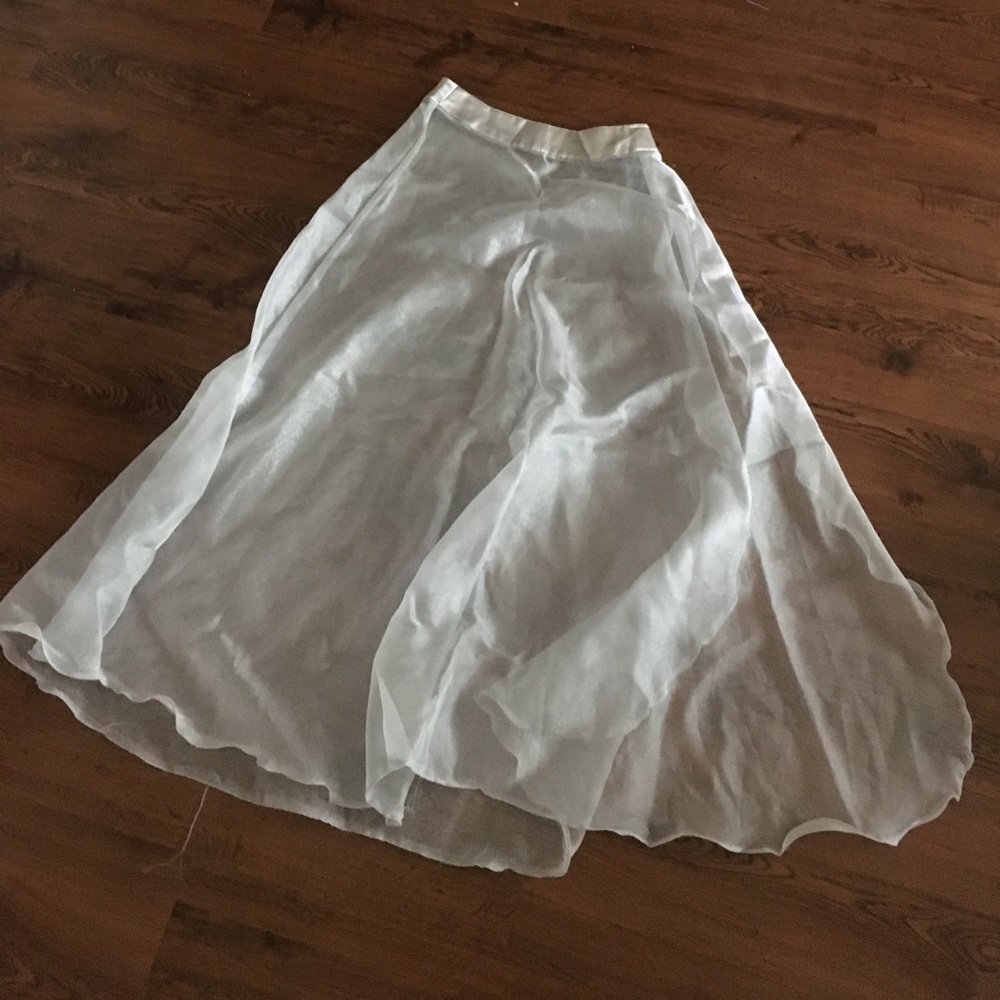 Sliver sheer skirt.