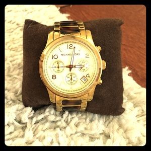 Michael Kors gold and tortoise shell watch