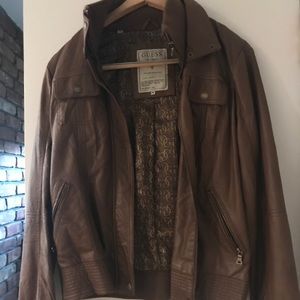 Saddle brown leather jacket