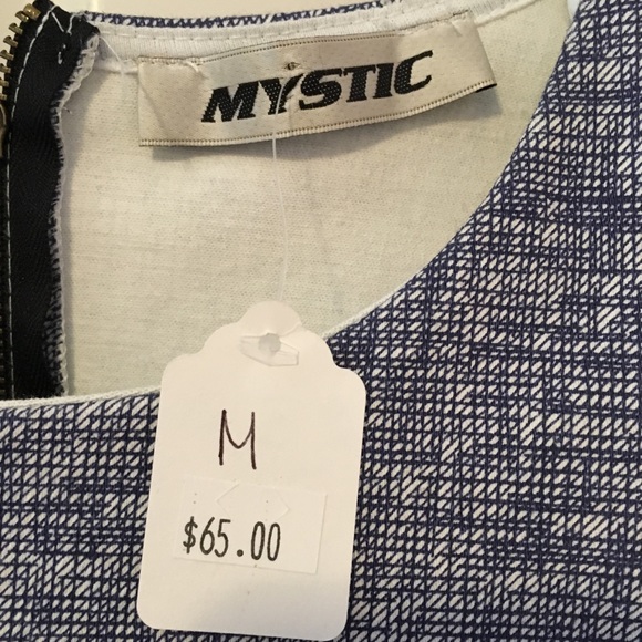 Mystic blue & white twill cut out dress - Picture 4 of 4