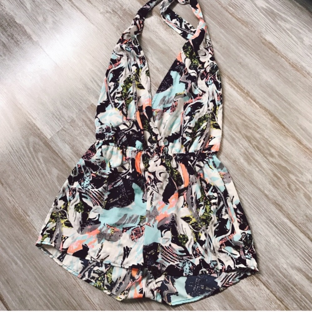Printed Halter Romper
