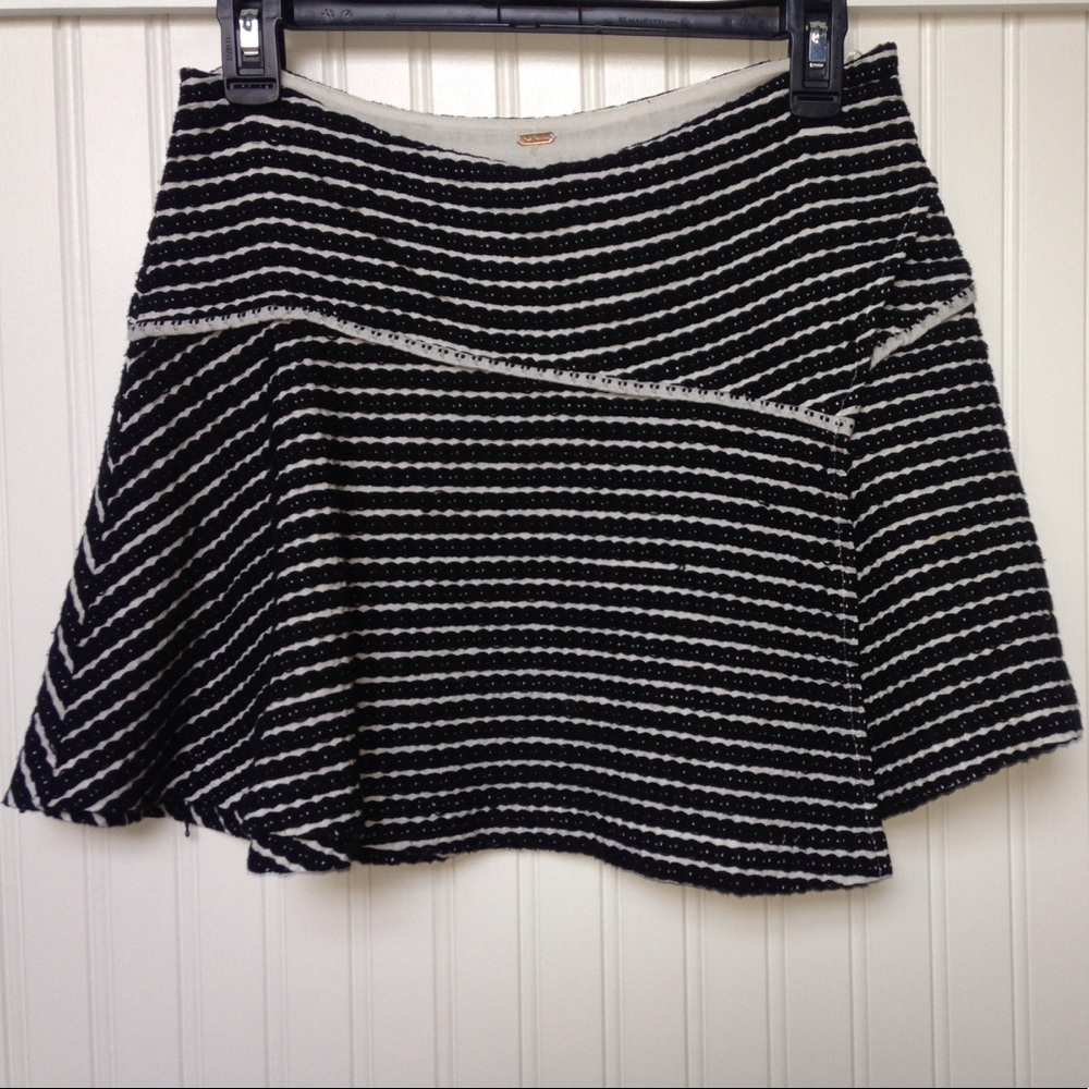 Free people black and white skirt.