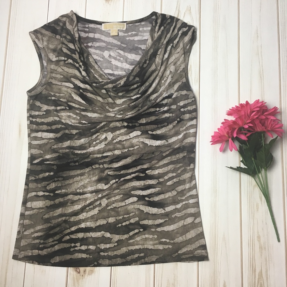 Michael Kors Draped Patterned Blouse - image 1