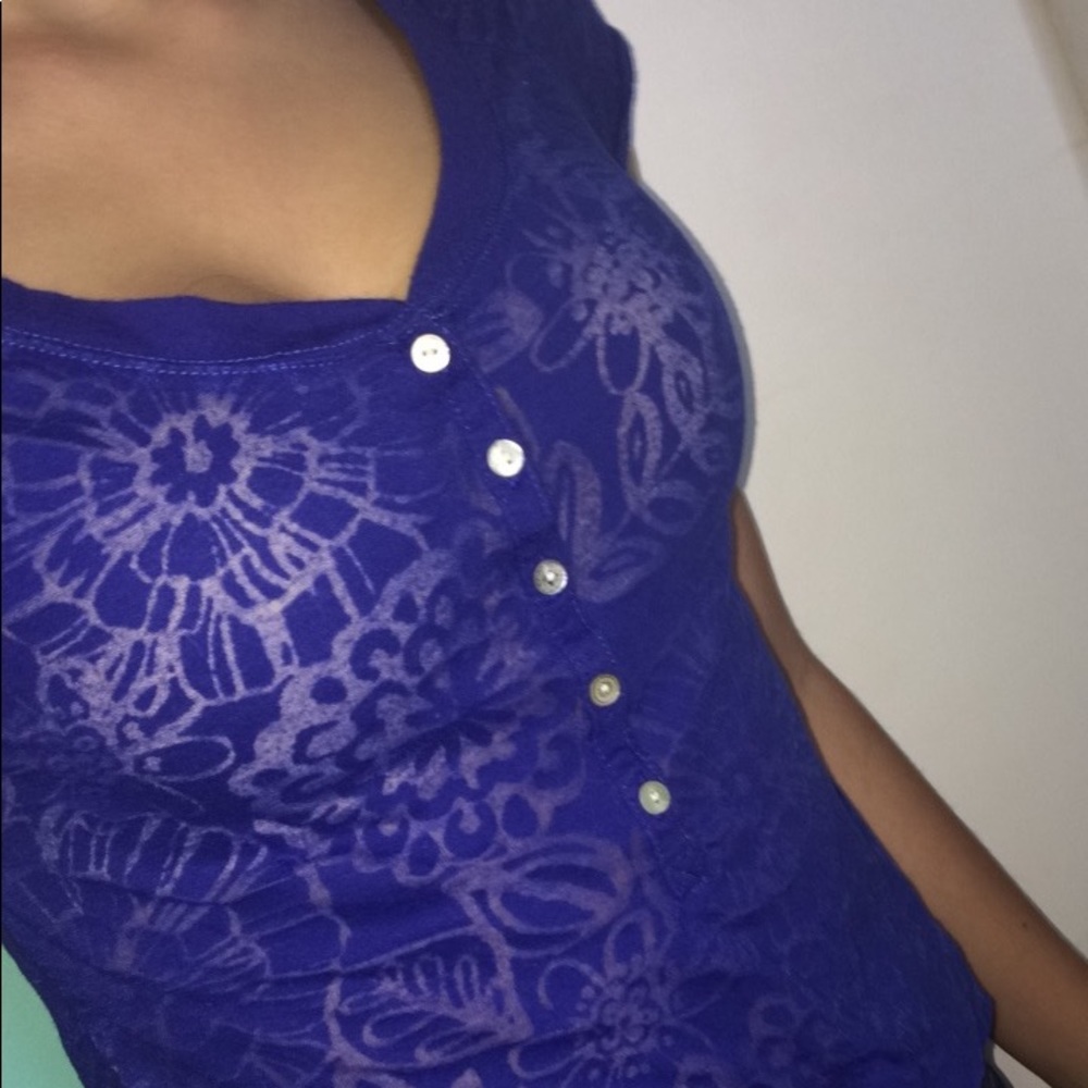 Blue Aeropostale Button Tee
