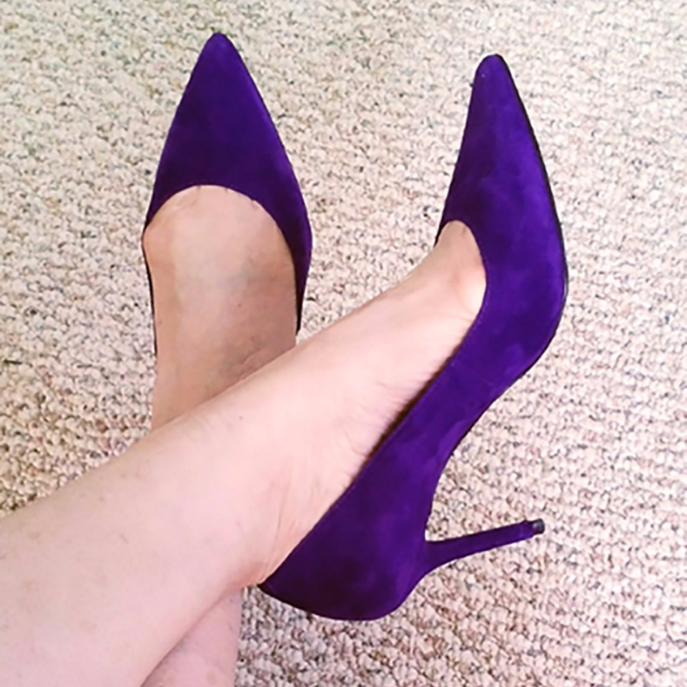 Purple Suede Heels