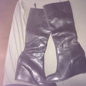 Black wedge Franco Sarto boots
