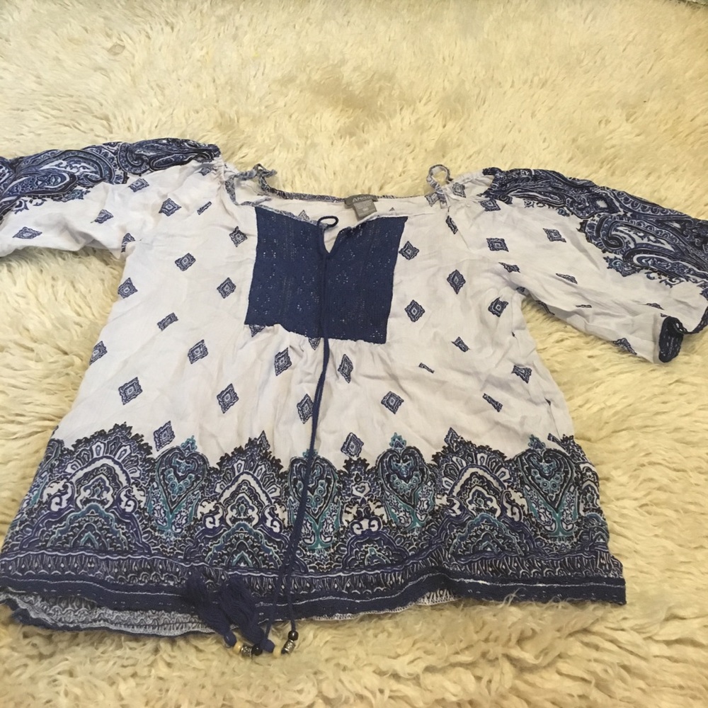 Off-shoulder peasant top