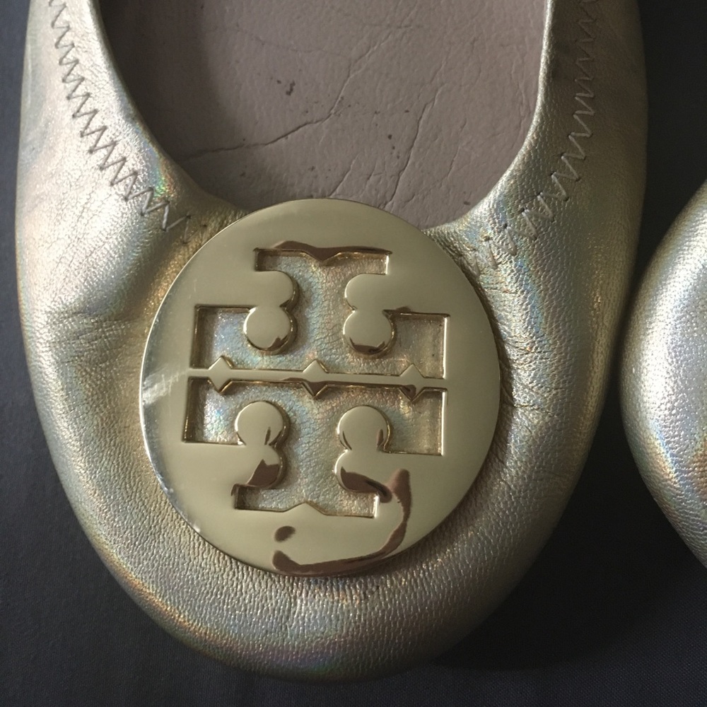 Gold Tory Burch flats