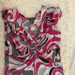 Fun colorful shimmering blouse.