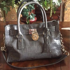 Medium Crocodile Skin MIchael Kors Hamilton Purse