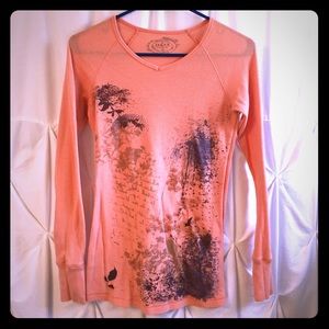 Peach long sleeve thermal tee