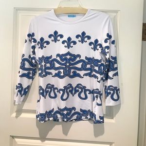 J. McLaughlin 3/4 length sleeve boat neck top