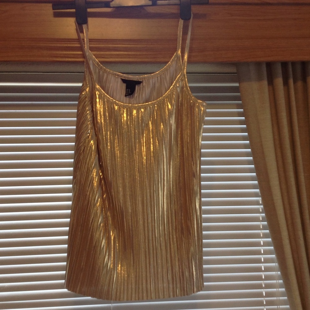 Gold lame type fabric top