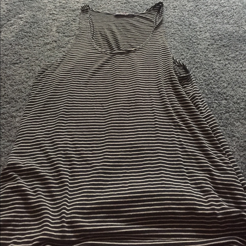 Brandy Melville Navy and White Striped Tank