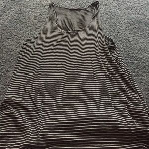 Brandy Melville Navy and White Striped Tank