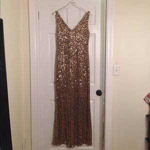 Ralph Lauren Gold Sequence Evening Gown