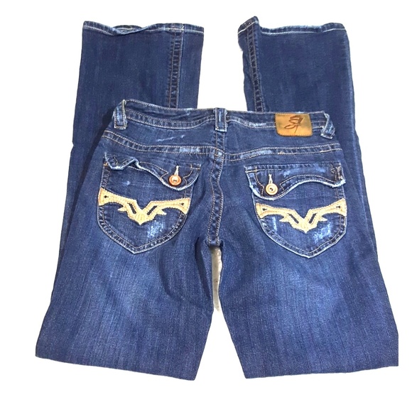 Seven7 Flare Med Wash Mid Rie Jeans - Picture 1 of 6