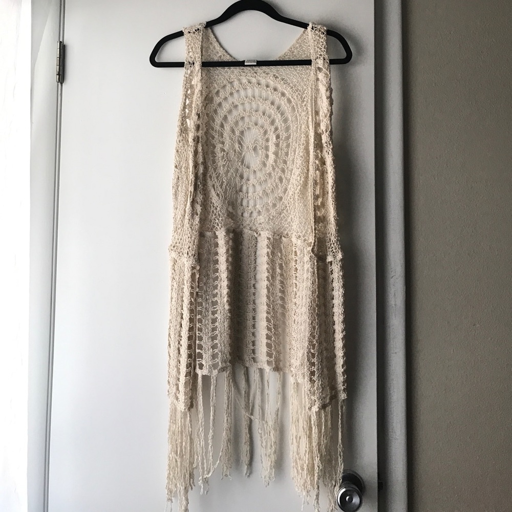 Crocheted boho vest