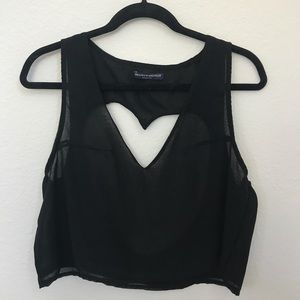 Brandy Melville Heart Cut-out Cropped Top