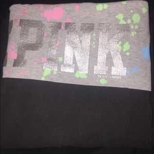 VS Pink Crop Yoga Pant (Paint Splatter)