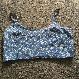 Urban Outfitters Blue Flowered Crop Top