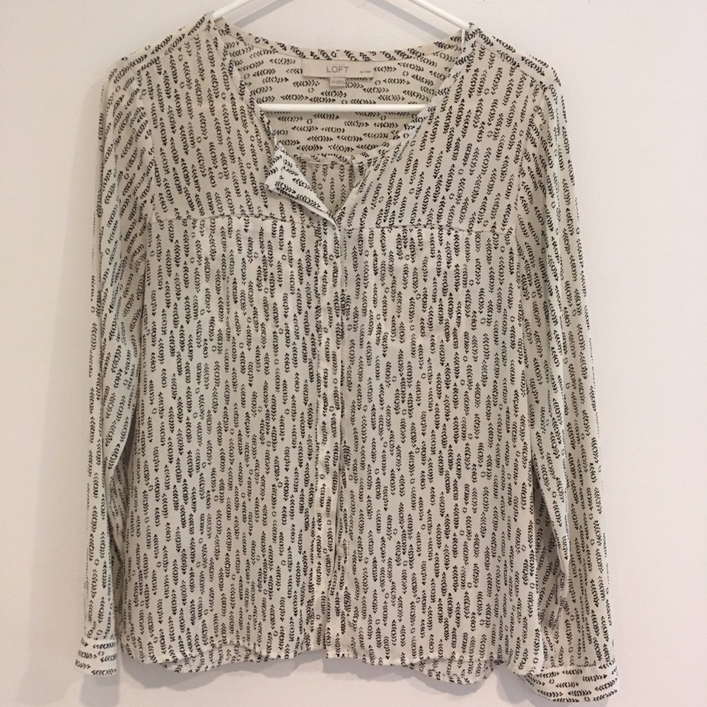 Ann Taylor Loft Long Sleeved Utility Blouse