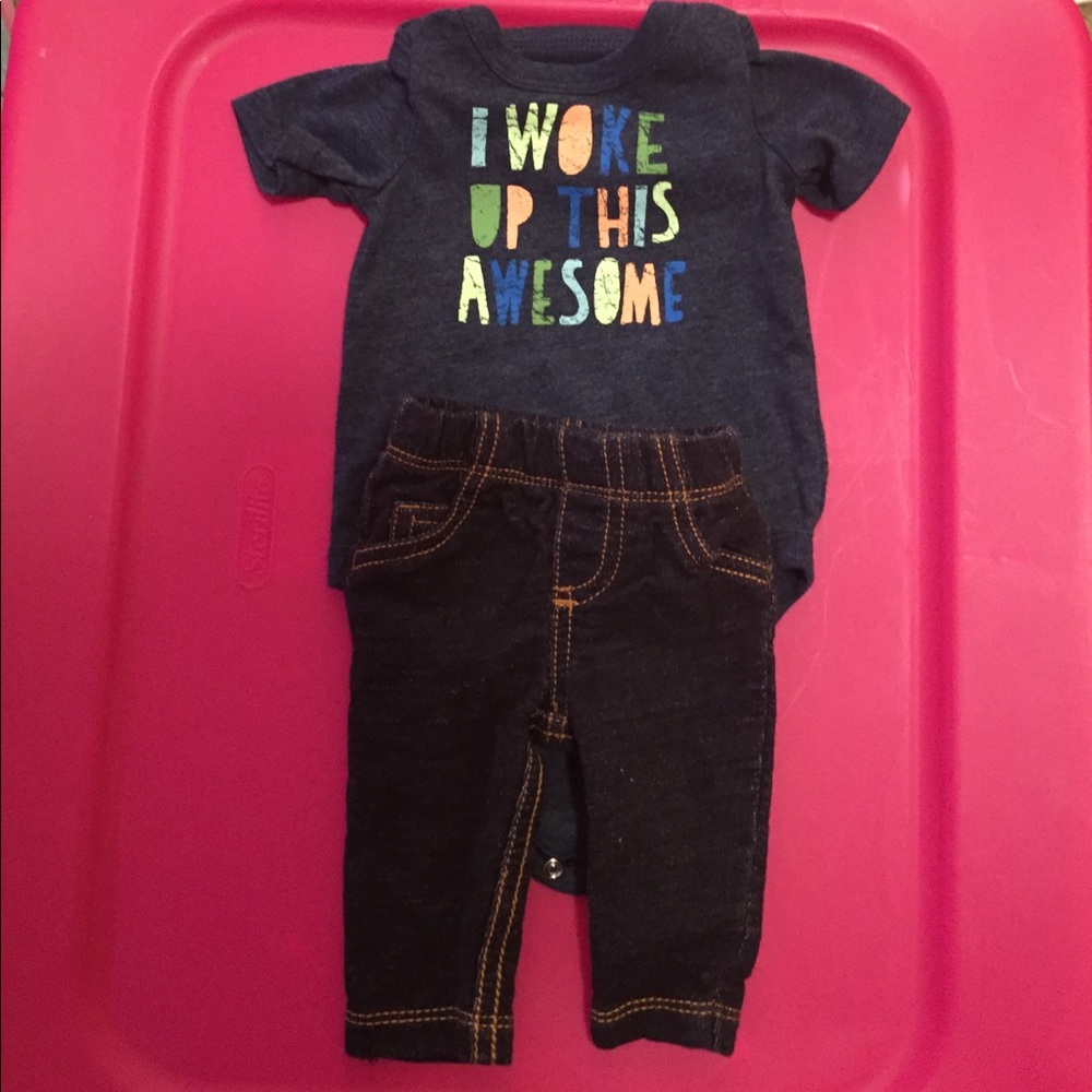 Newborn set top and jeans