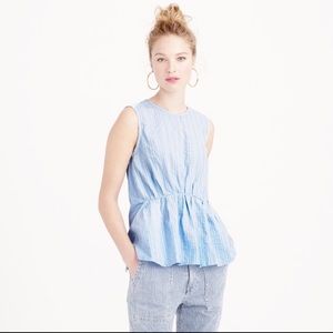 JCrew mixed media peplum top