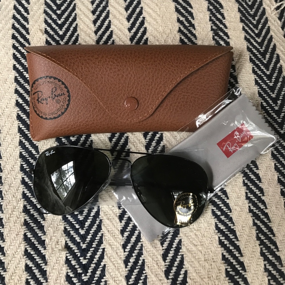 New Rayban aviator black sunglasses