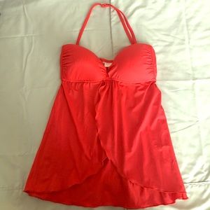 Red fly-away bikini top